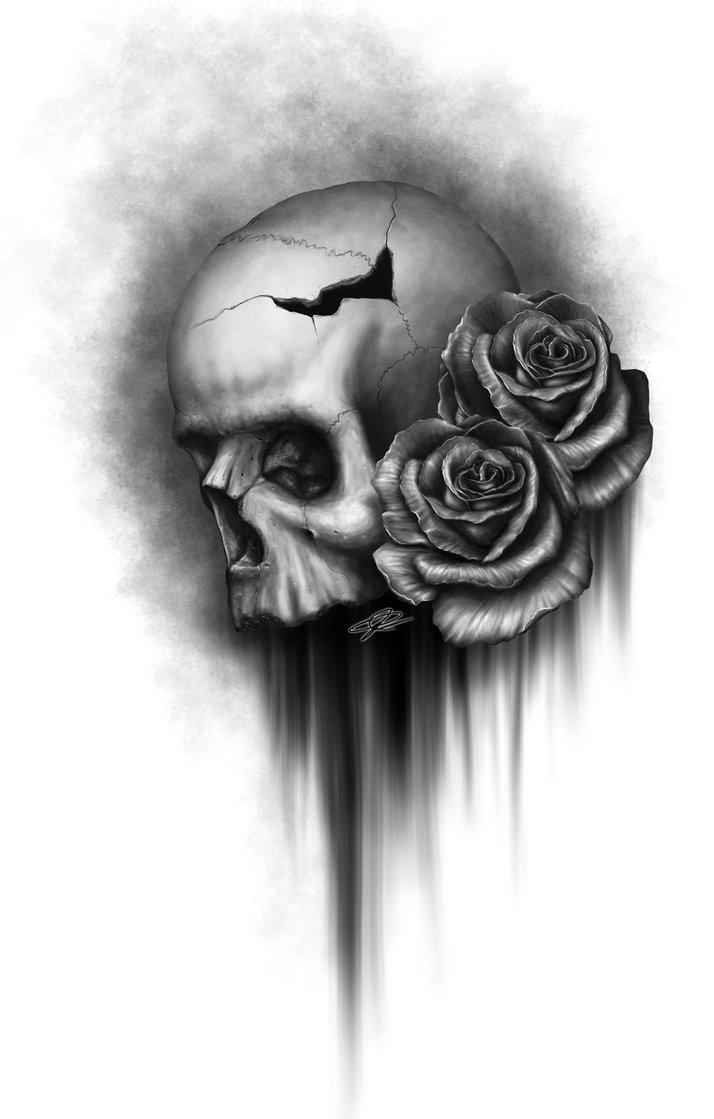 714x1119 Gallery Skull And Rose Drawings - Skull And Rose Drawing