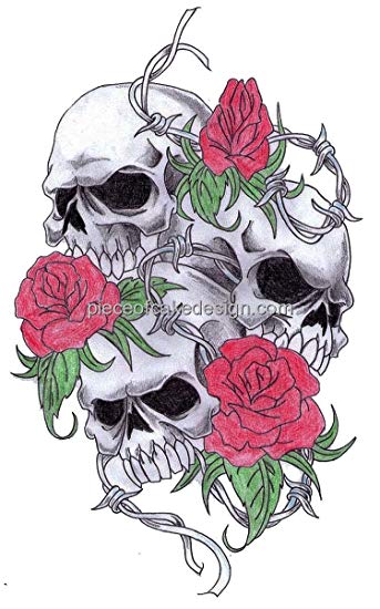 Skull And Rose Drawing Easy at PaintingValley.com | Explore collection ...