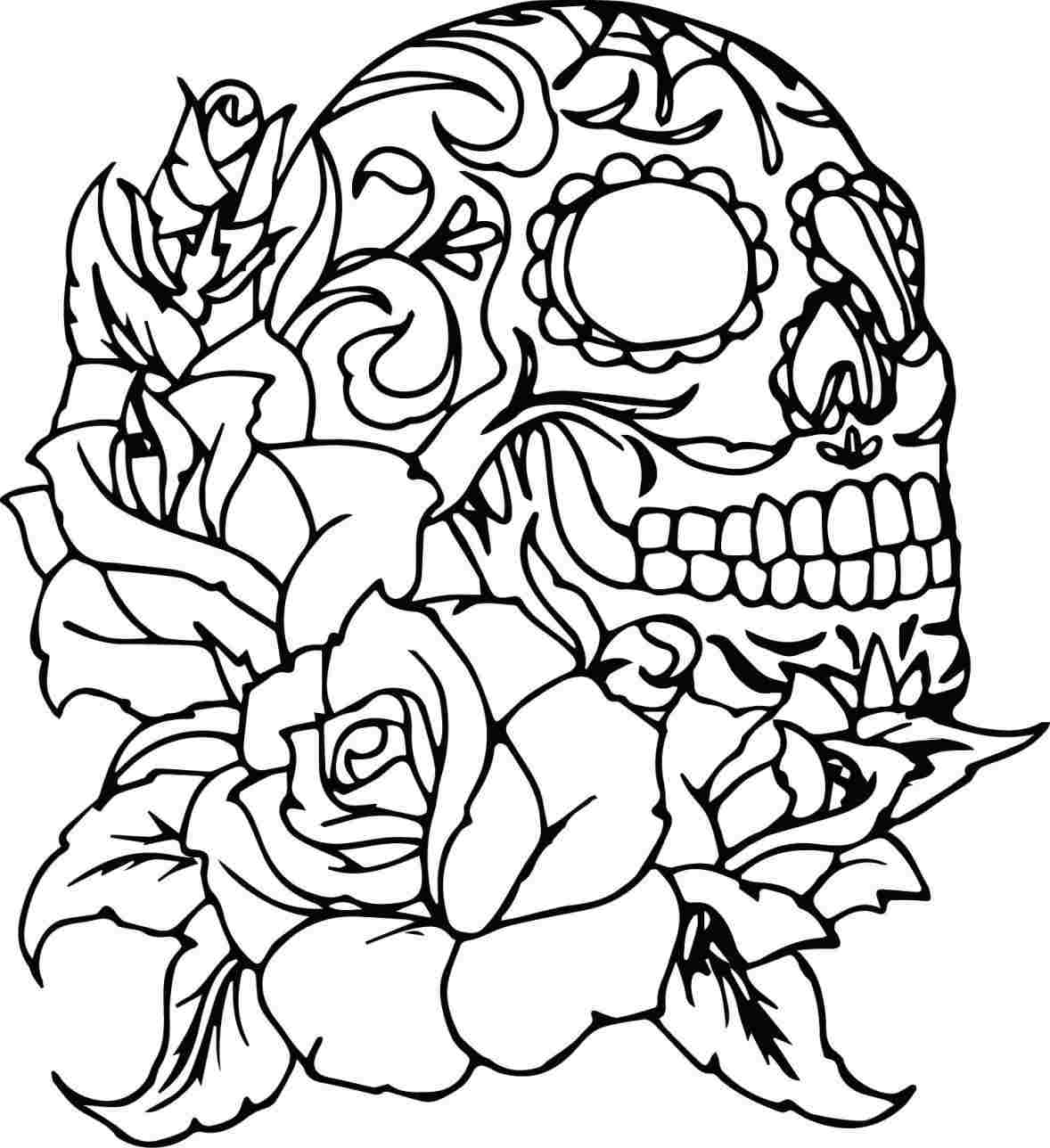Skull And Rose Drawing Easy at