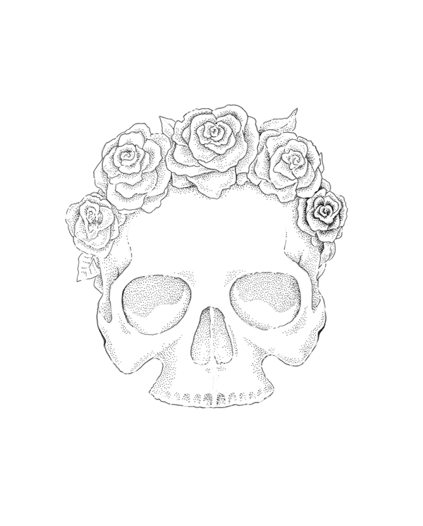 Skull And Rose Drawing Easy at PaintingValley.com | Explore collection ...