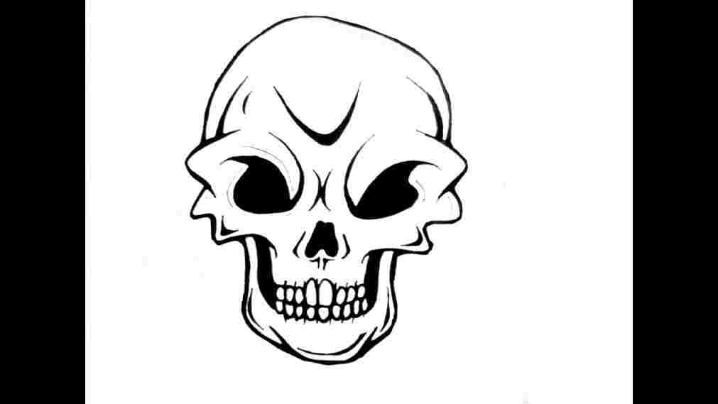 1011x569 Step To Draw A Skull Art For Kids Hub Halloween - Skull Art Drawings