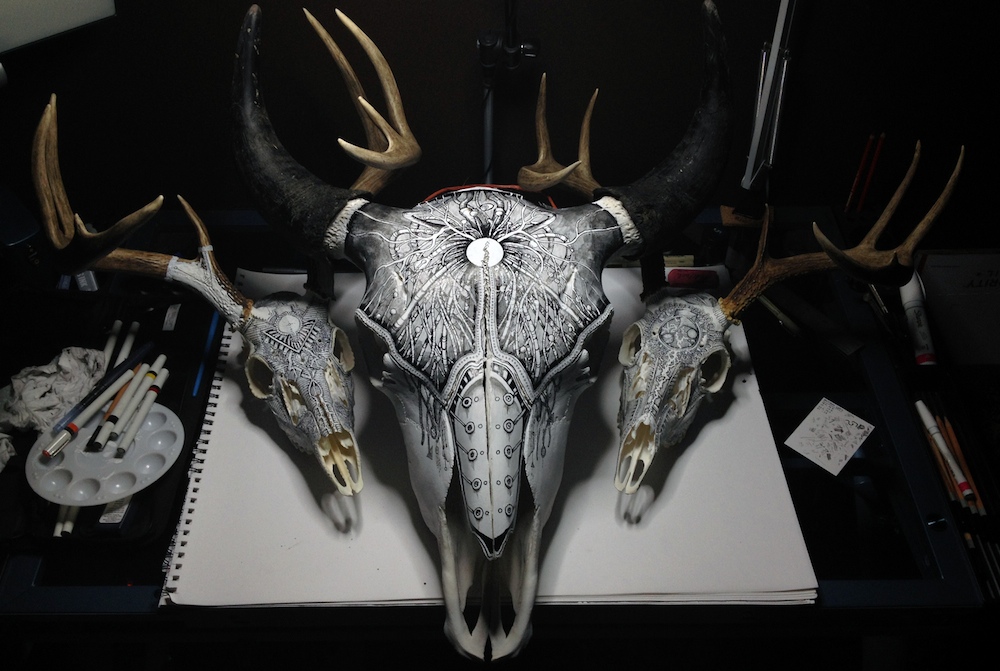 1000x671 striking animal skull art - Skull Art Drawings