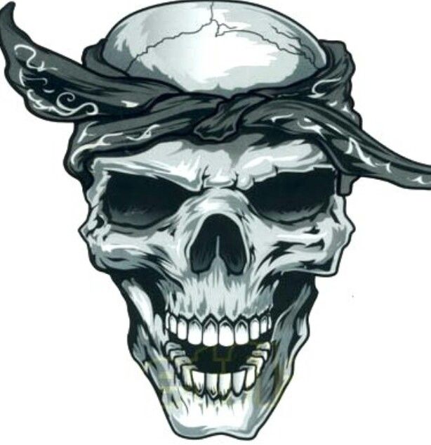 614x633 skull with bandana skulls skeletons - Skull Bandana Drawing.