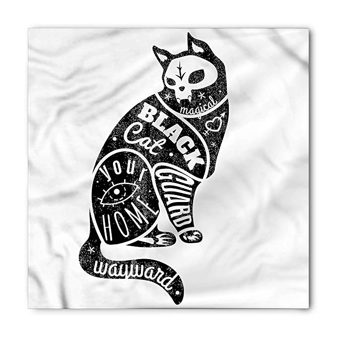 679x679 ambesonne modern bandana, magic skull cat drawing - Skull Bandana Drawing