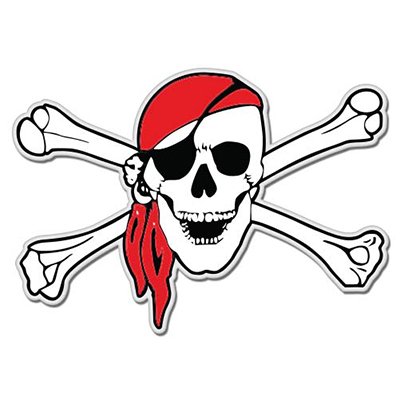 400x400 pirate skull bandana arrr styling vinyl sticker - Skull Bandana Drawing
