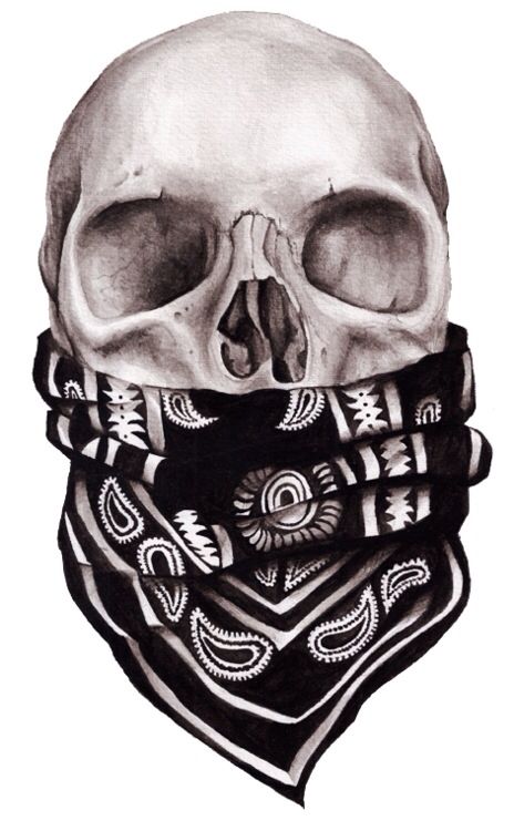 Skull Bandana Drawing at PaintingValley.com | Explore collection of ...