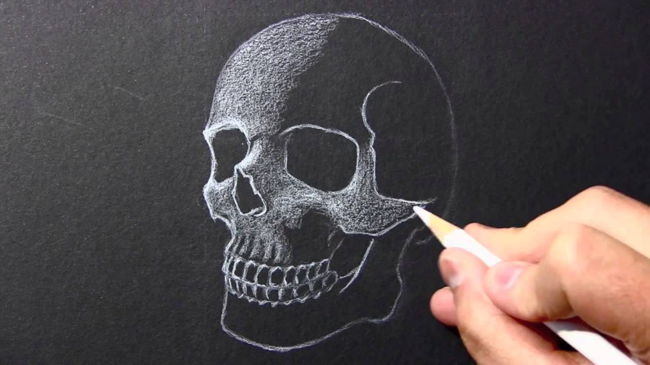 1280x720 Drawing Time Lapse Skull - Skull Black And White Drawing