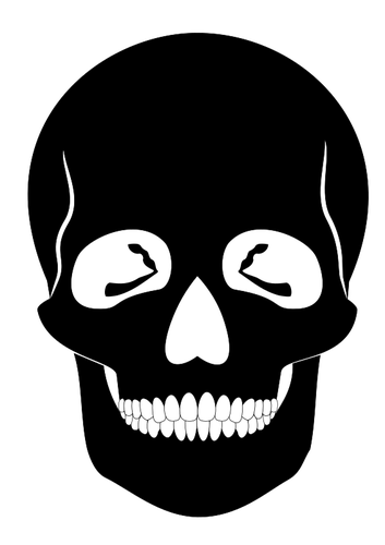353x500 Skull Silhouette Drawing - Skull Black And White Drawing
