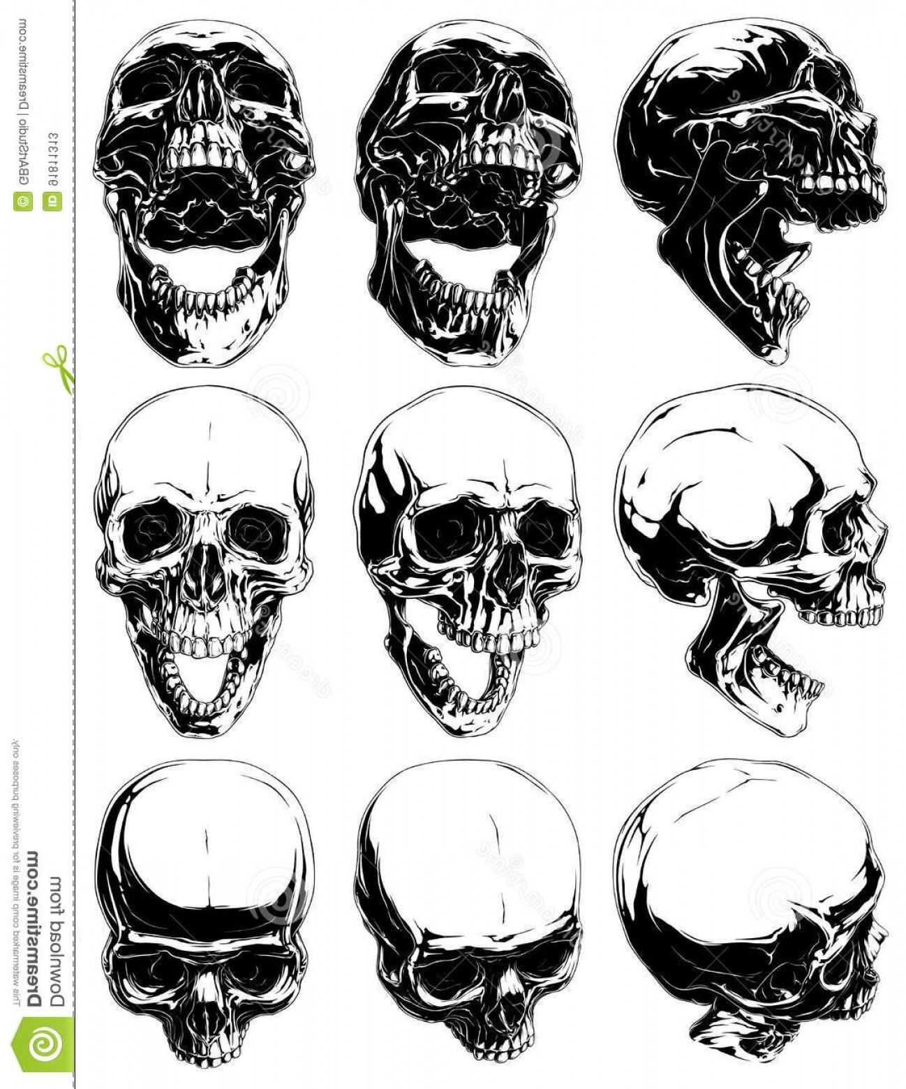 1298x1560 Human Skull Mouth Open - Skull Black And White Drawing