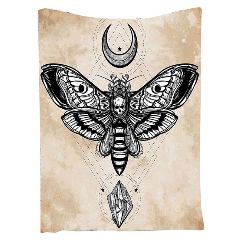 800x800 skull butterfly mandala moon star blanket fly animal everything - Skull Butterfly Drawing