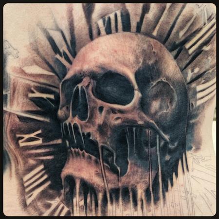 450x450 no regrets tattoo body piercing tattoos abstract skull clock - Skull Clock Drawing