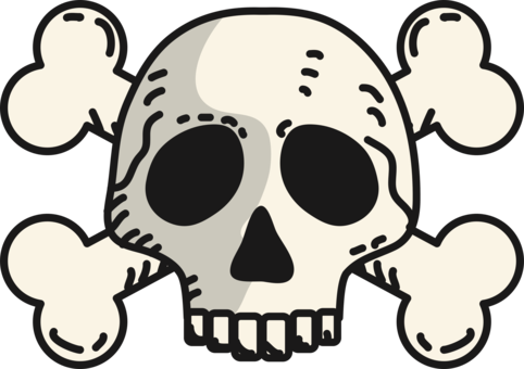 482x340 Skull And Crossbones Drawing Pictures And Cliparts, Download Free - Skull Crossbones Drawing
