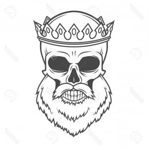 300x300 photostock vector king crown moustache and beard on white - Skull Crown Drawing