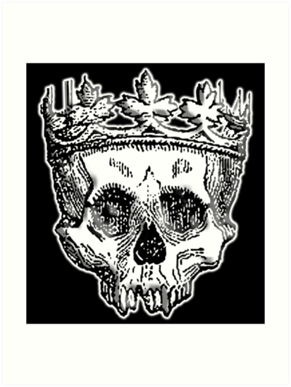 413x549 skull king, death, king of the dead, skull, crown, on black art - Skull Crown Drawing
