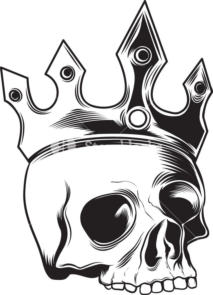 724x1000 skull vector element with crown royalty free stock image - Skull Crown Drawing
