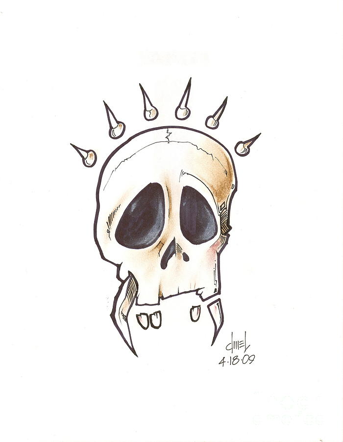 700x900 Skull With Crown Drawing - Skull Crown Drawing