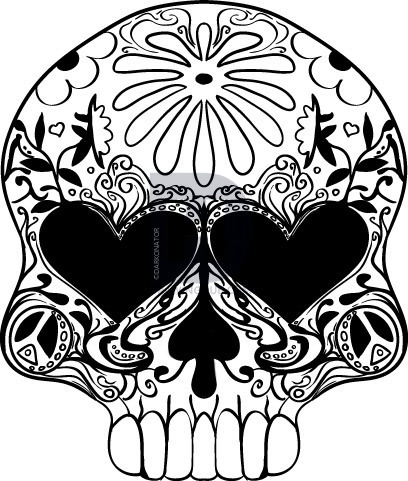 408x481 How To Draw A Sugar Skull Design, Step - Skull Design Drawing
