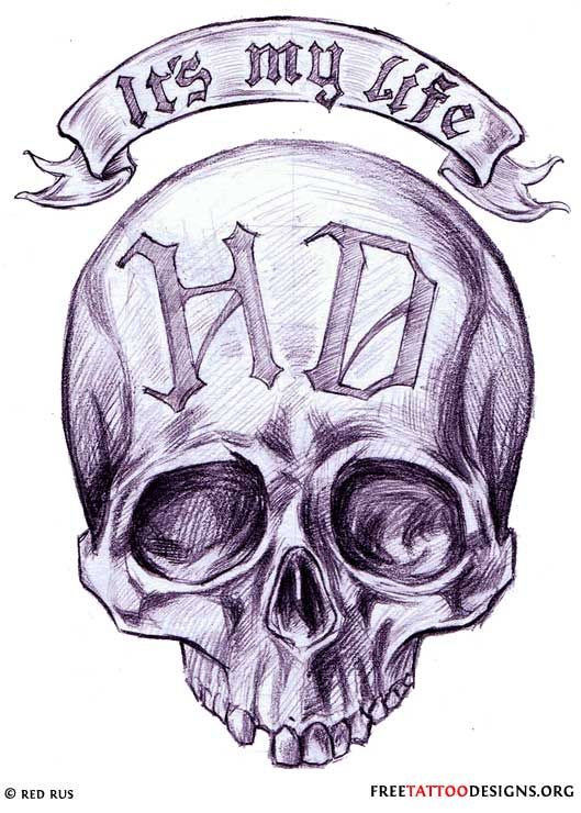 529x740 skull tattoo designs drawings here's some more biker flash - Skull Design Drawing
