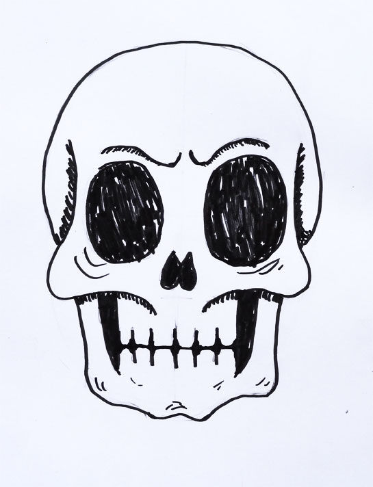 545x712 How To Draw A Human Skull Steps - Skull Drawing