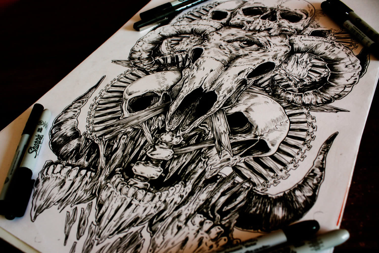 1500x1000 Skull Drawings - Skull Drawing Art