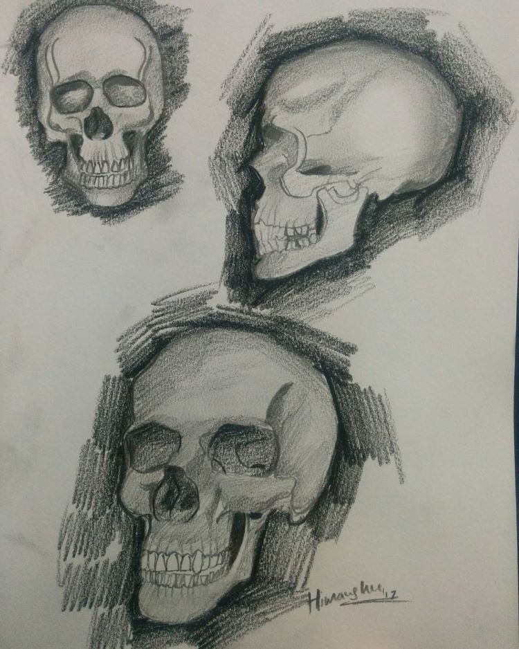 750x938 Skull Drawings Sketches For Art Inspiration - Skull Drawing Art