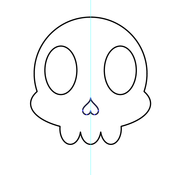 595x582 Create A Cartoon Skull Sticker In Illustrator - Skull Drawing Cartoon