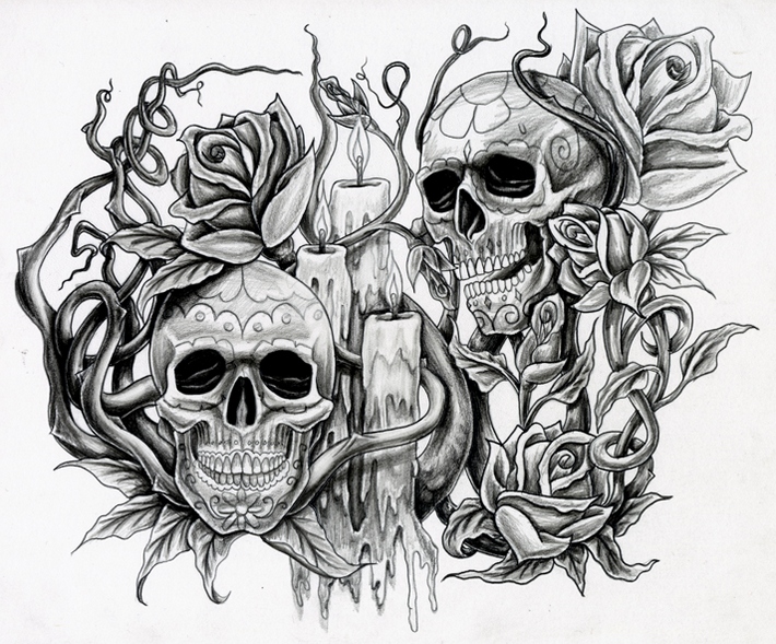 710x589 Skull Tattoos Designs - Skull Drawing Designs