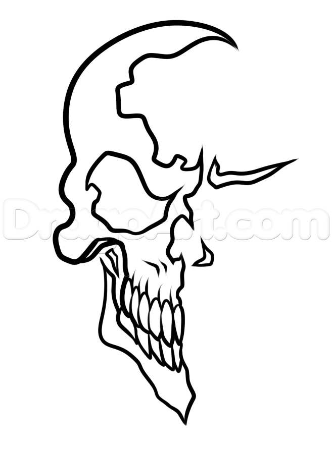 657x894 How To Draw A Comic Book Skull, Step - Skull Drawing Pics