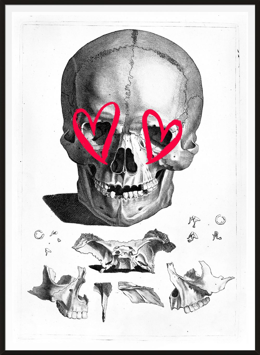 1000x1364 vintage skull drawing lipstick eyes print - Skull Drawing Pics