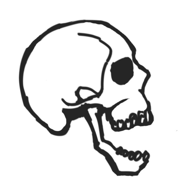 630x630 Side View Skull New School Original Art - Skull Drawing Side View