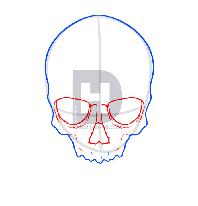 691x720 How To Draw A Skull And Roses Tattoo, Step - Skull Drawing Step By Step