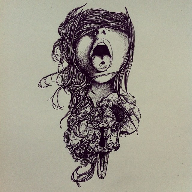 640x640 Tumblr Outlines Drawing - Skull Drawing Tumblr