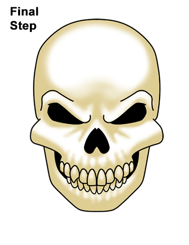 386x500 How To Draw A Skull For Halloween - Skull Face Drawing