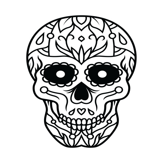 630x630 Skeleton Face Sugar Skull Portrait Day Of The Dead Dia De Los - Skull Face Drawing