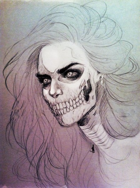 448x600 Skull Face Drawing - Skull Face Drawing