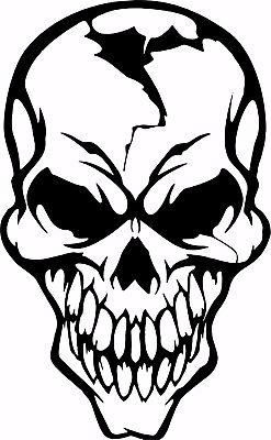 247x400 Skull Face Mask Skeleton Head Car Truck Window Laptop Vinyl Decal - Skull Face Drawing