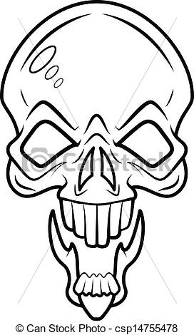 272x470 Drawing Art Of Spooky Skull Face Vector Illustration - Skull Face Drawing