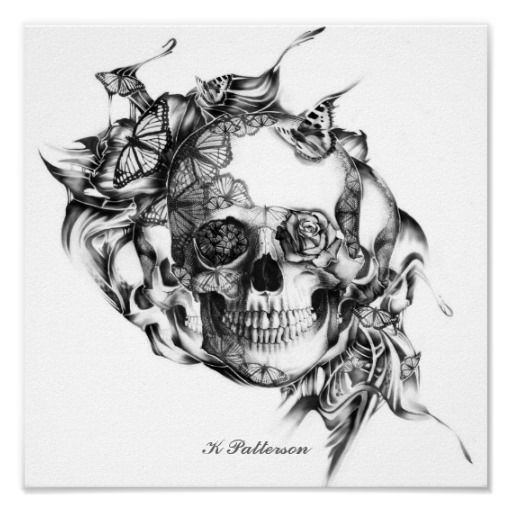 Skull Flower Drawing at PaintingValley.com | Explore collection of ...