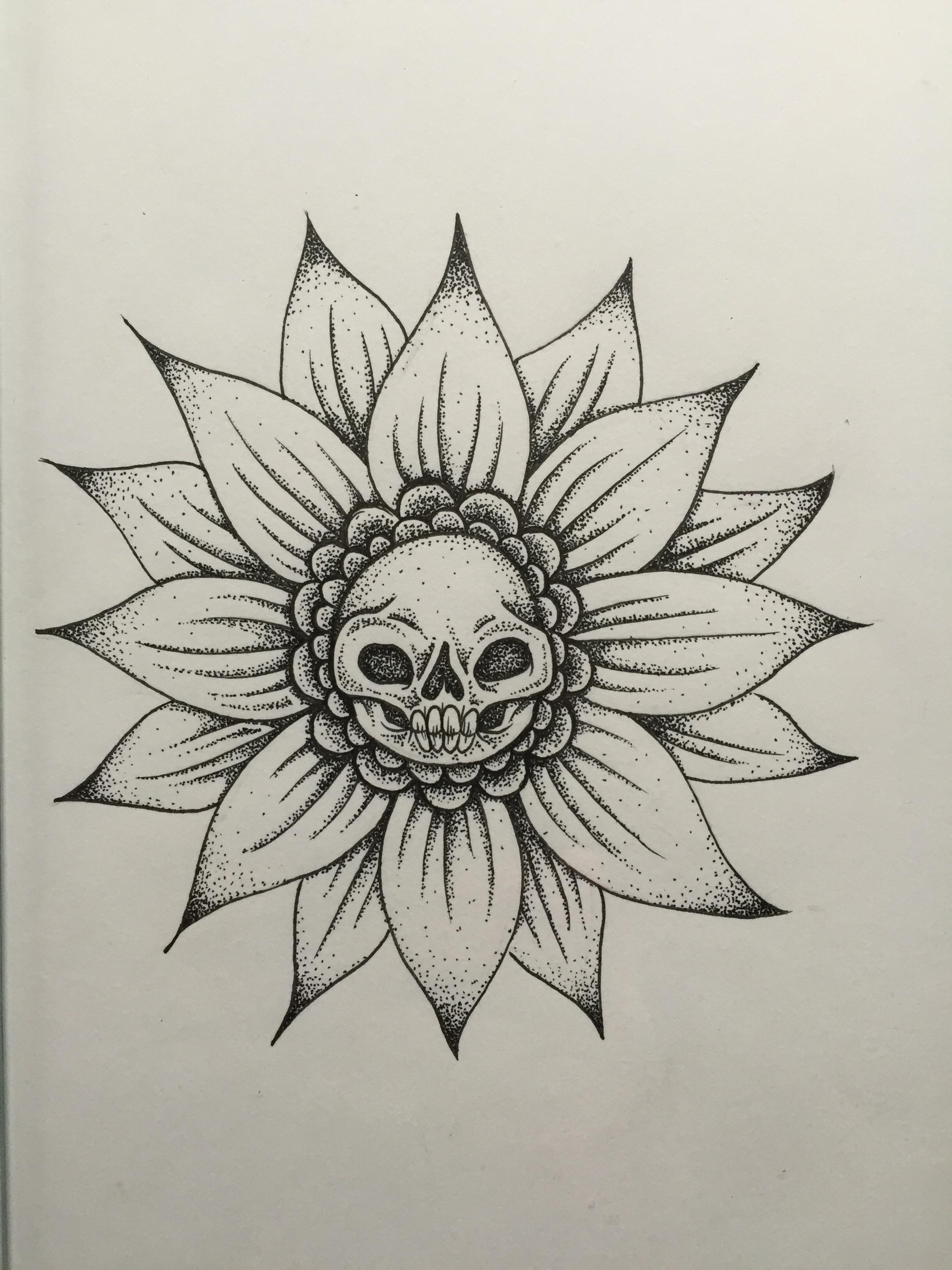2448x3264 Skull Flower, Ink Drawing, Opinions Drawing - Skull Flower Drawing