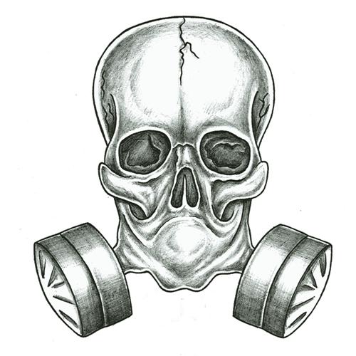 500x500 morphed gas mask skull tattoo design - Skull Gas Mask Drawing