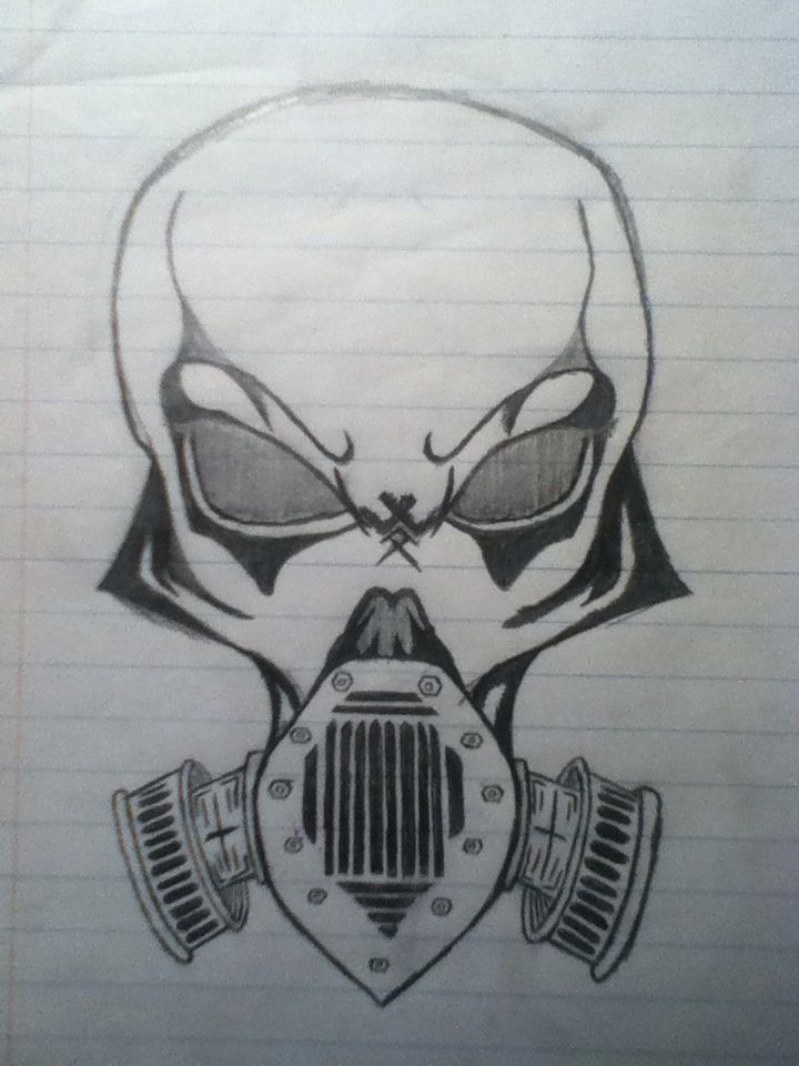 720x960 cool gas mask drawing gas mask skull - Skull Gas Mask Drawing