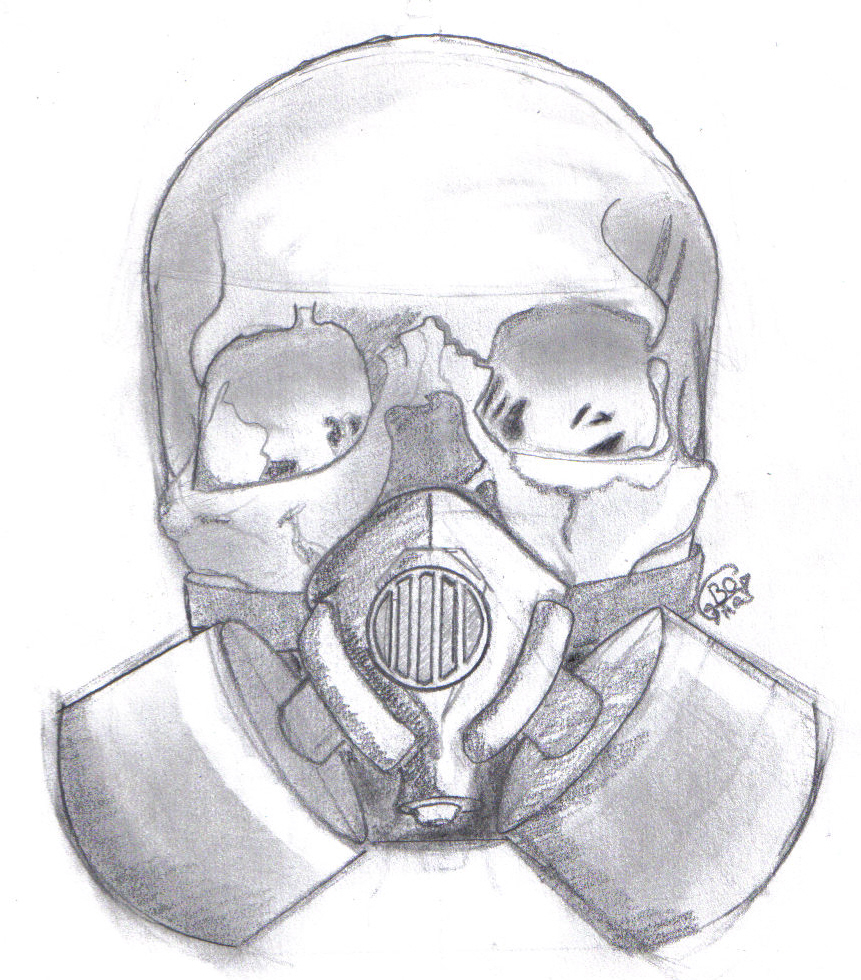 Skull Gas Mask Drawing at PaintingValley.com | Explore collection of ...