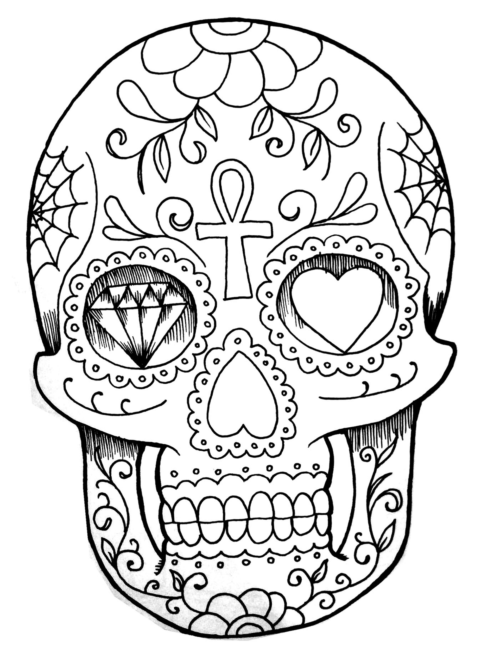 2000x2764 El Dia De Los Muertos Skull Hand Drawing - Skull Hand Drawing