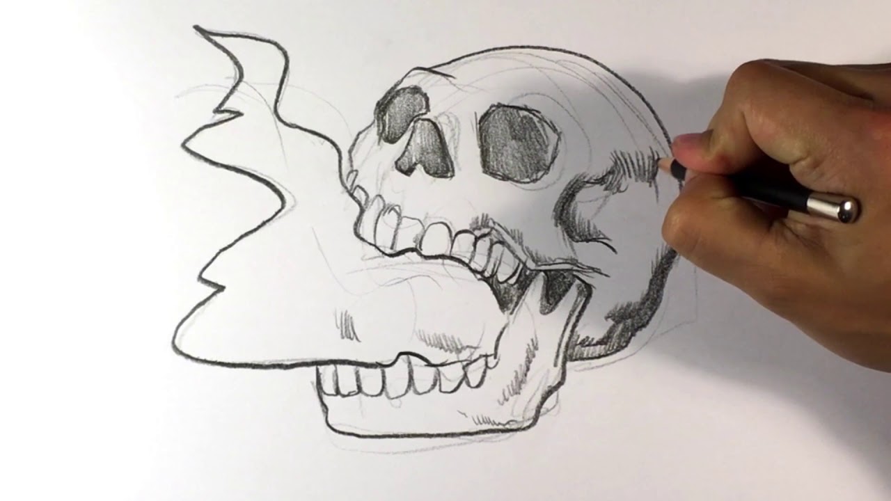 1280x720 Skull Head Design - Skull Head Drawing