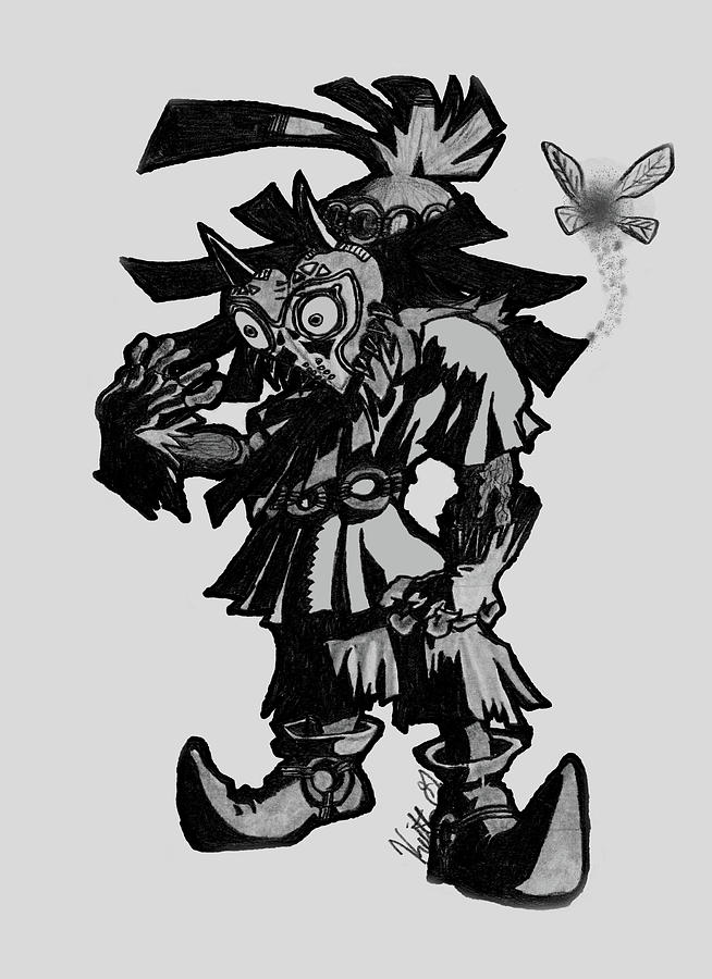 654x900 skull kid drawing - Skull Kid Drawing