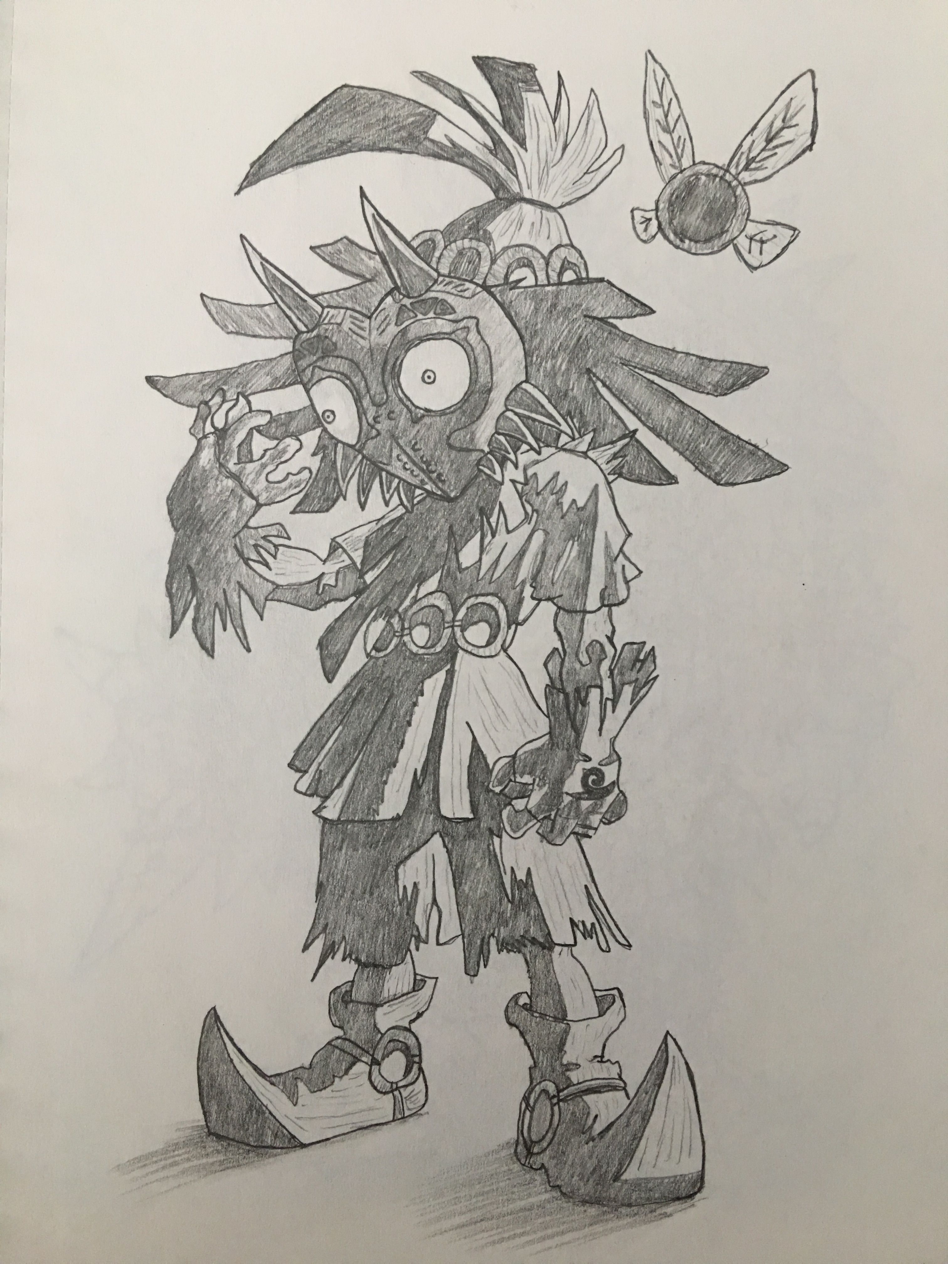 3024x4032 skull kid donning majora's mask hours left sketches - Skull Kid Drawing
