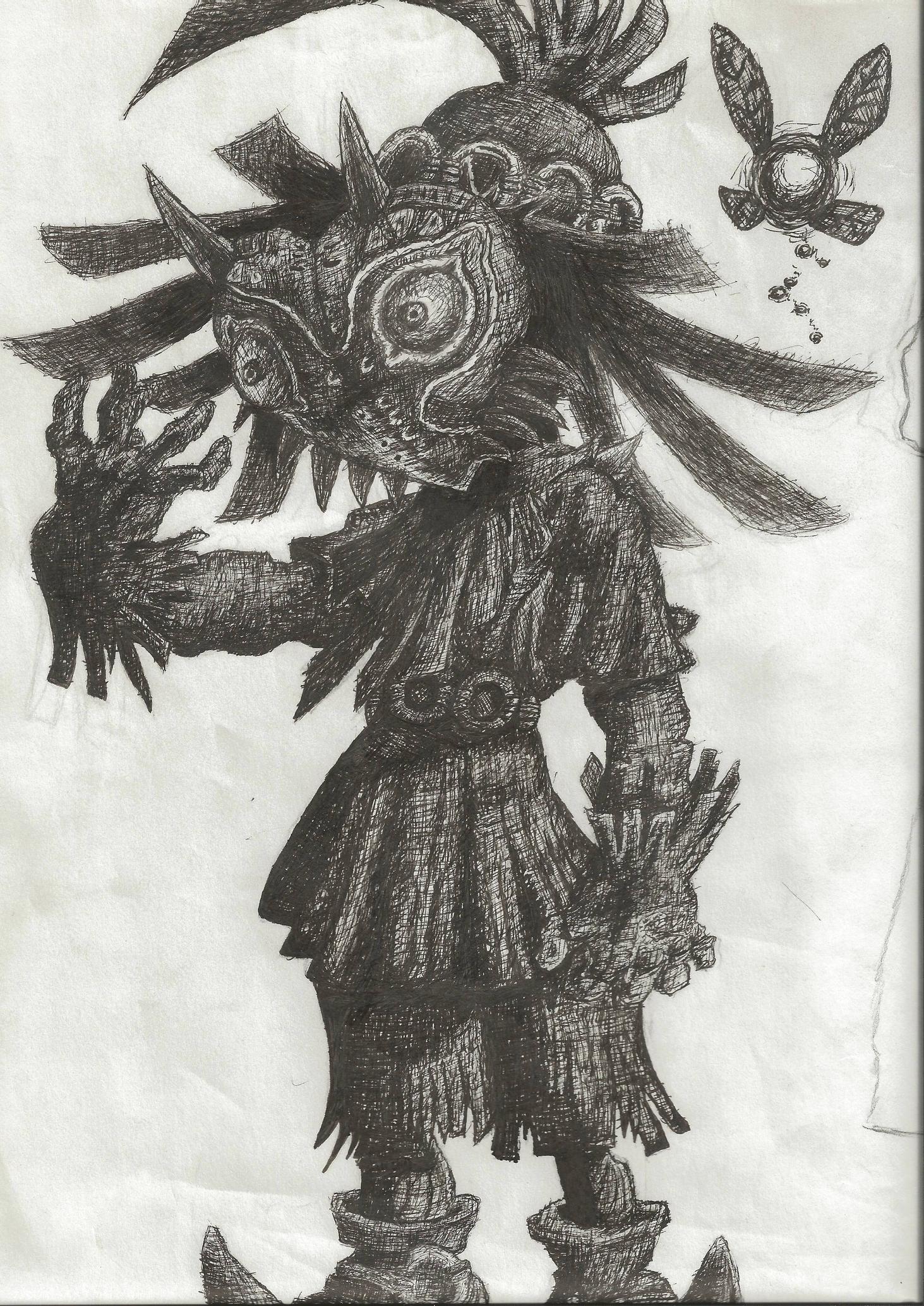 1463x2067 drawing i did of skull kid for my art class gaming - Skull Kid Drawing