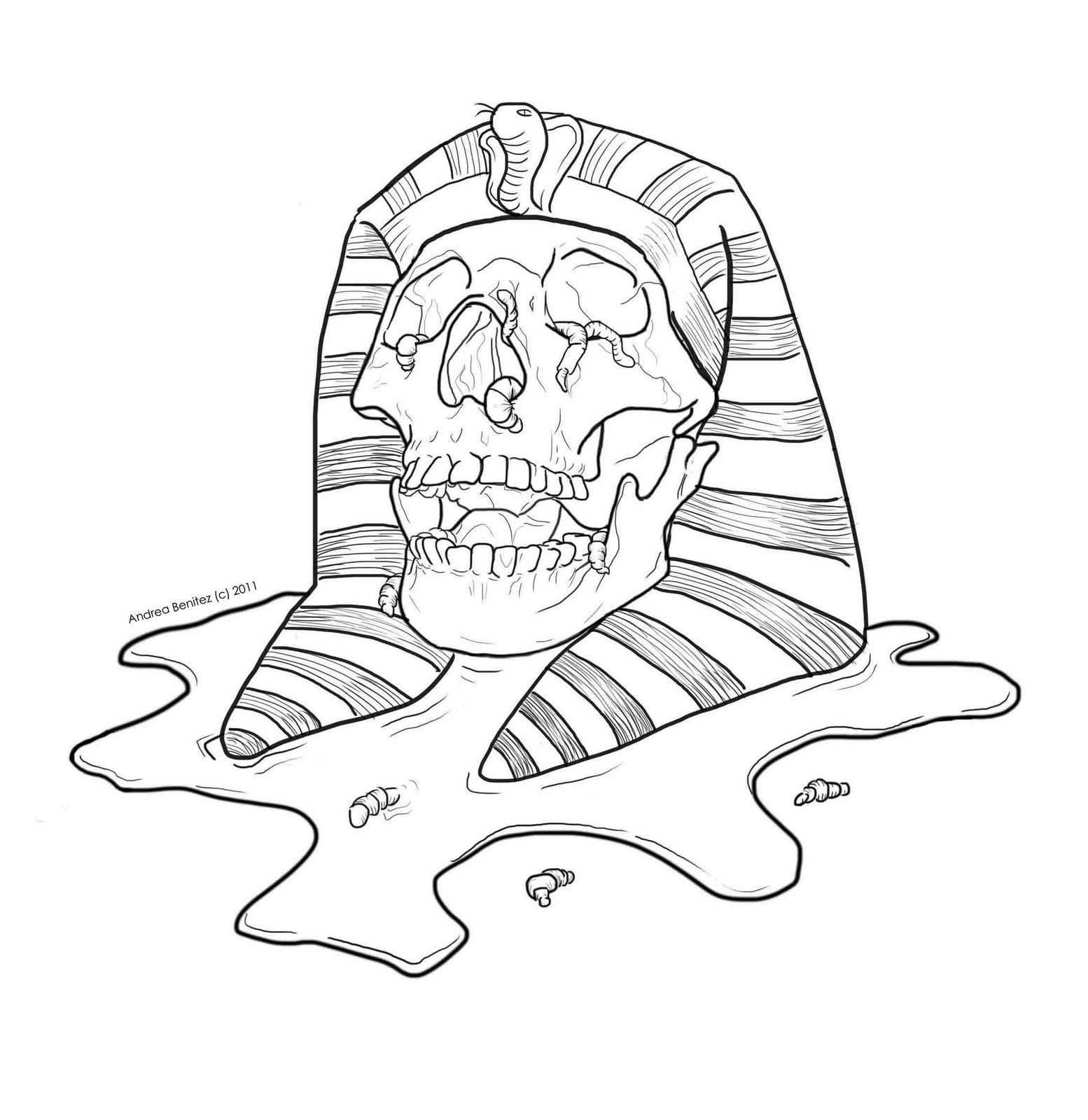 1554x1600 line drawing mummy skull - Skull Line Drawing
