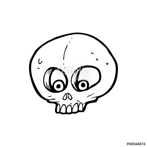 500x500 Line Drawing Cartoon Funny Skull Stock Image And Royalty Free - Skull Line Drawing