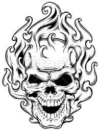 Skull On Fire Drawing